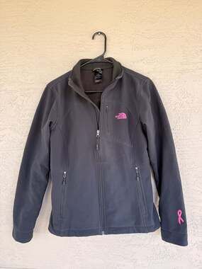 The North Face Women's Black Softshell Jacket, Pink Ribbon Edition, Size M